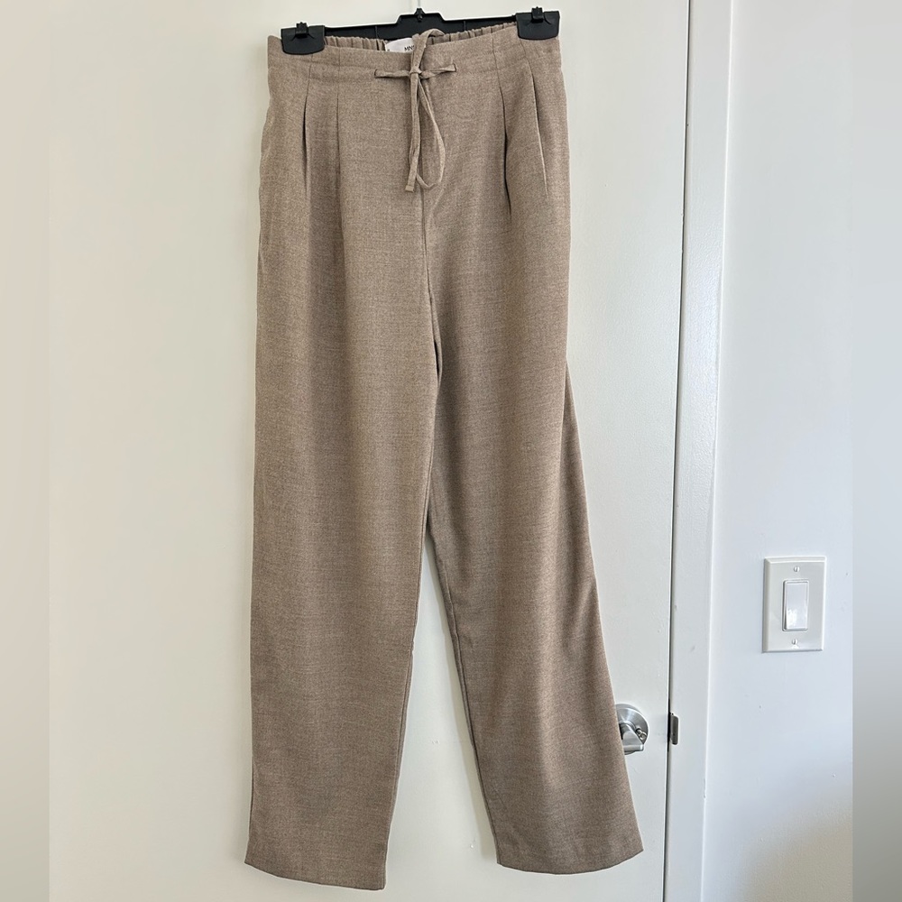 Mango Taupe Drawstring Pants - Picture 2 of 4
